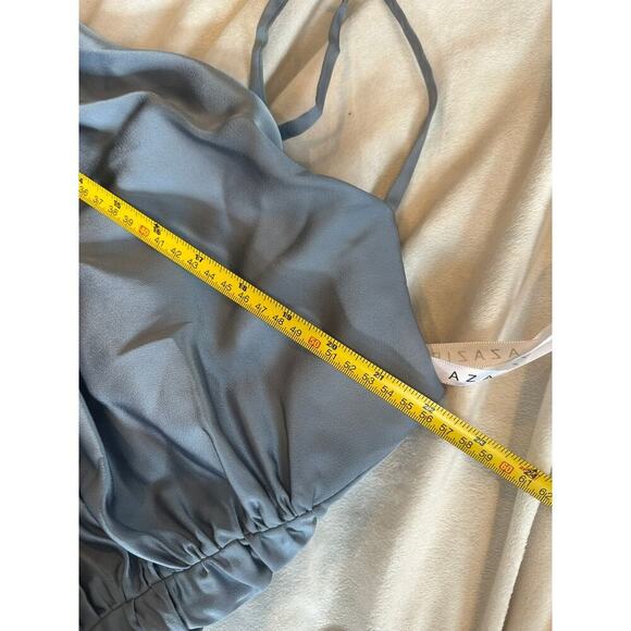 Azazie Asymmetrical Dress in Slate Blue - Picture 9 of 9